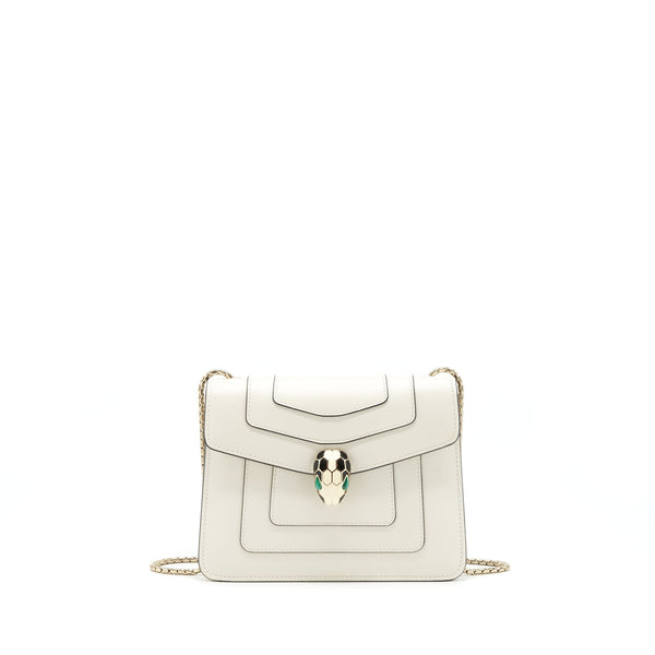 BVLGARI SERPENTI CROSS BODY BAG WHITE