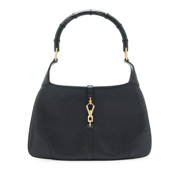 GUCCI VINTAGE JACKIE WITH BAMBOO HANDLE BLACK GHW