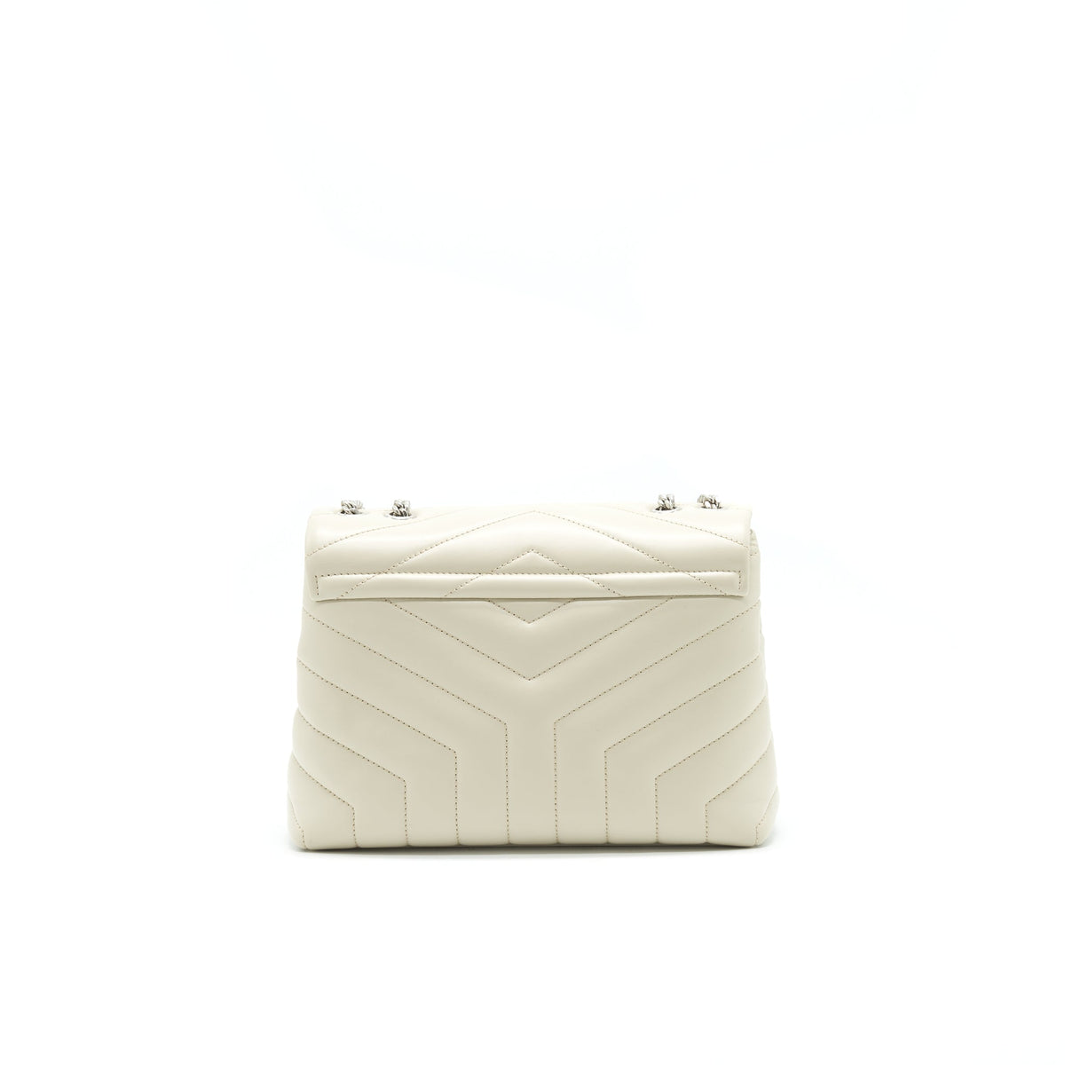 SAINT LAURENT LOU LOU SMALL QUILTED Y LEATHER SHOULDER BAG IN WHITE