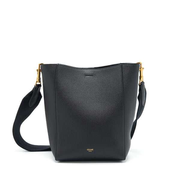 CELINE SMALL SANGLE BUCKET BAG SOFT GRAINED CALFSKIN BLACK GHW