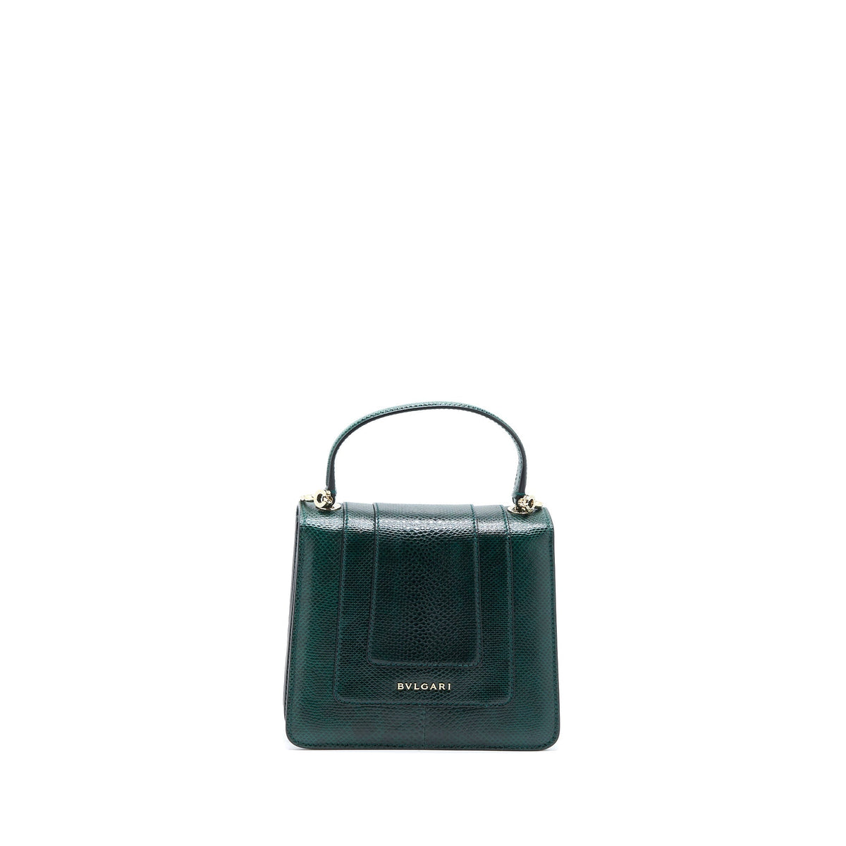 BVLGARI TOP HANDLE SERPENTI FOREVER CROSSBODY BAG SHINY KARUNG SKIN GREEN LGHW