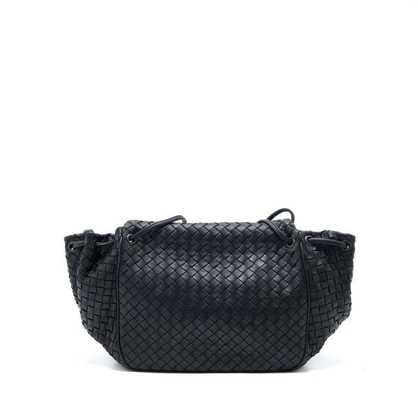 BOTTEGA VENETA INTRECCIATO FLAP BAG BLACK
