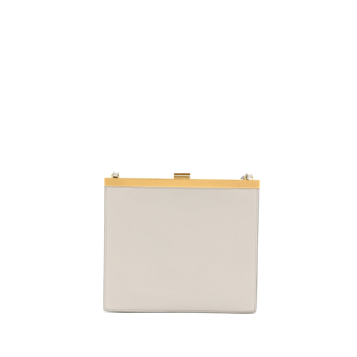 CELINE MINI CLASP SHOULDER BAG LIGHT GREY RUTHENIUM GHW