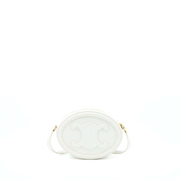 CELINE OVAL BAG CUIR TRIUMPHED CALFSKIN WHITE GHW