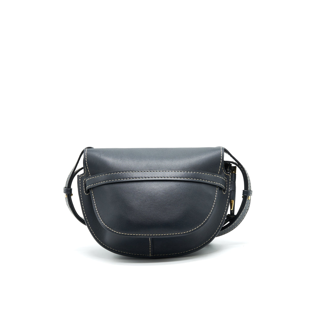 LOEWE SMALL GATE LEATHER SADDLE BAG MIDNIGHT BLUE
