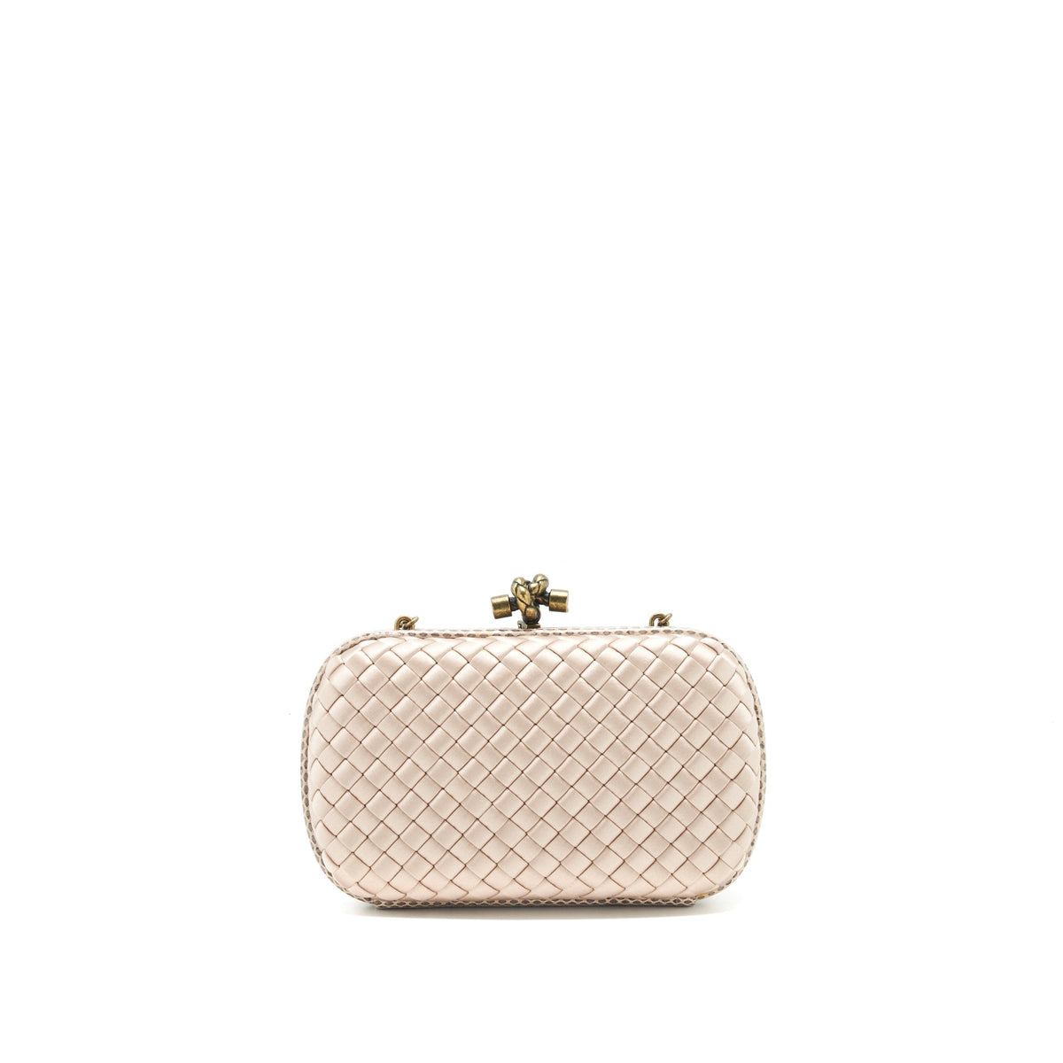 BOTTEGA VENETA STRETCH KNOT CLUTCH BEIGE/ LIGHT BROWN