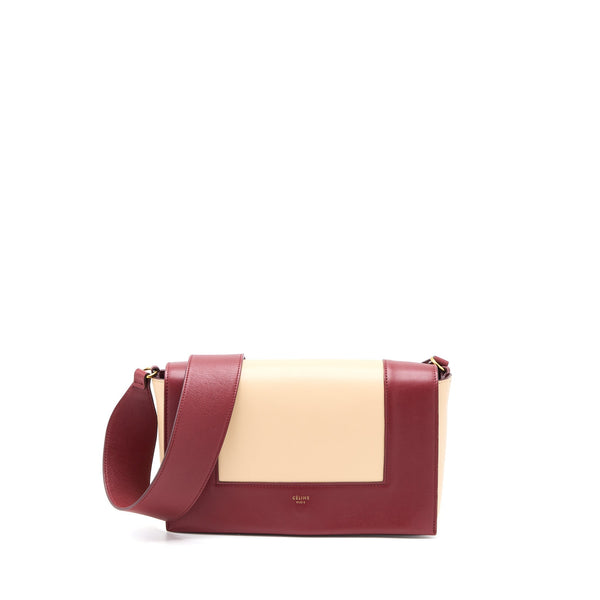 CELINE FRAME BAG CALFSKIN MULTICOLOUR RED/BEIGE GHW
