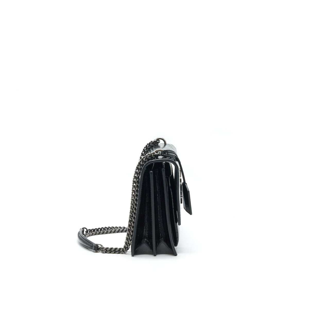 SAINT LAURENT SUNSET SHOULDER BAG BLACK SHW