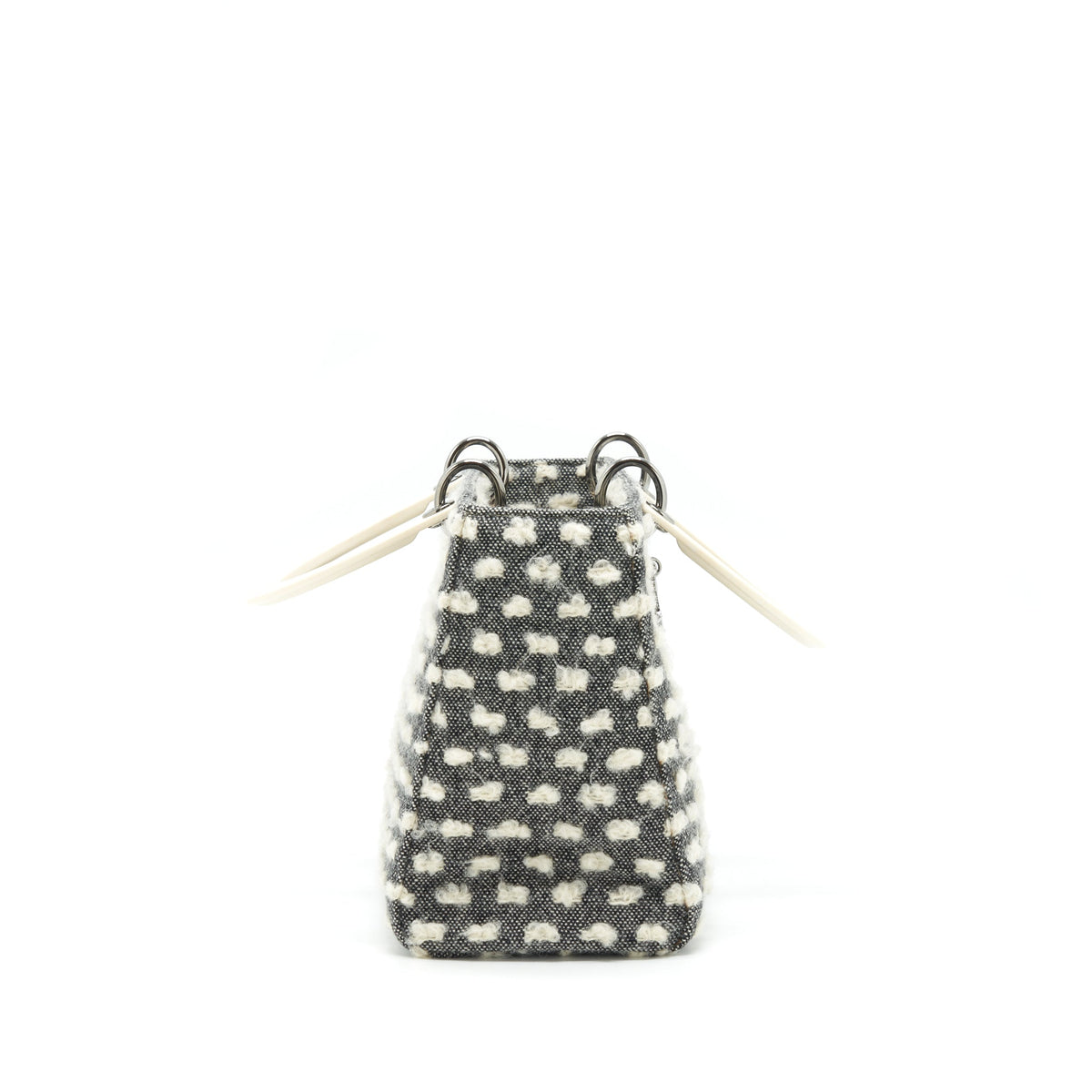 DIOR VINTAGE MEDIUM LADY DIOR COTTON DESIGN GREY/ WHITE SHW