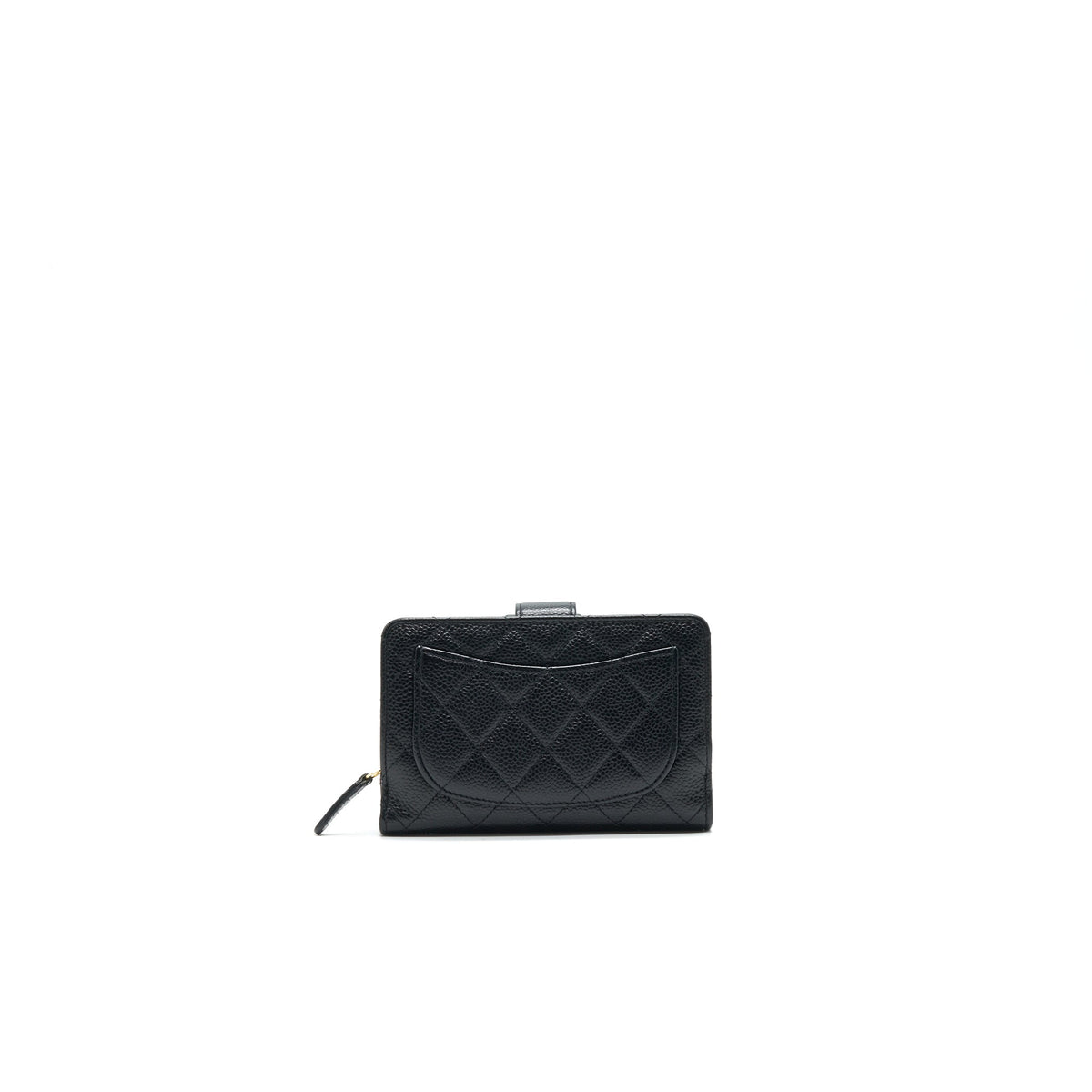 CHANEL QUILTED CC BIFOLD CAVIAR WALLET BLACK GHW