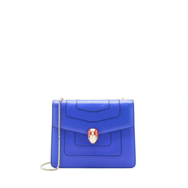 BVLGARI SERPENTI FOREVER SHOULDER BAG CALFSKIN BLUE GHW