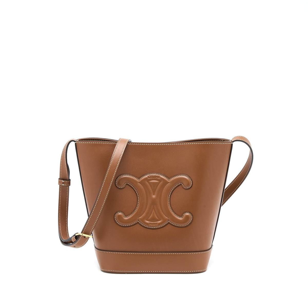 CELINE SMALL BUCKET CUIR TRIOMPHE CALFSKIN TAN GHW