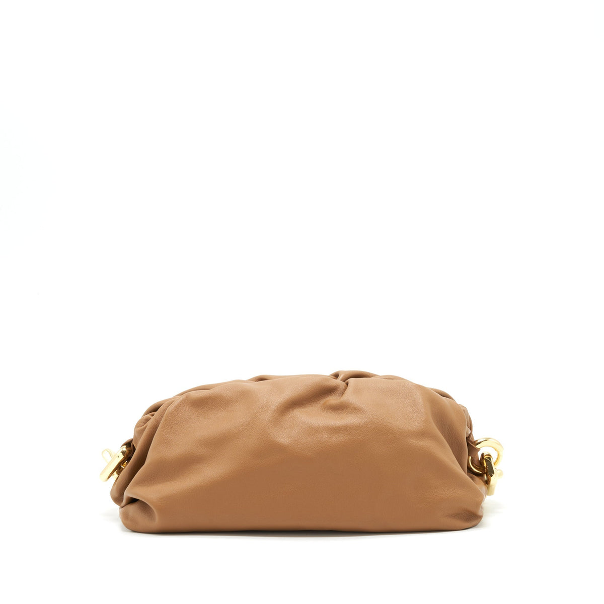 BOTTEGA VENETA CHAIN POUCH CALFSKIN CAMEL GHW