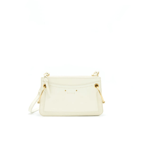 CHLOE DOUBLE ZIP CROSSBODY BAG WHITE GHW