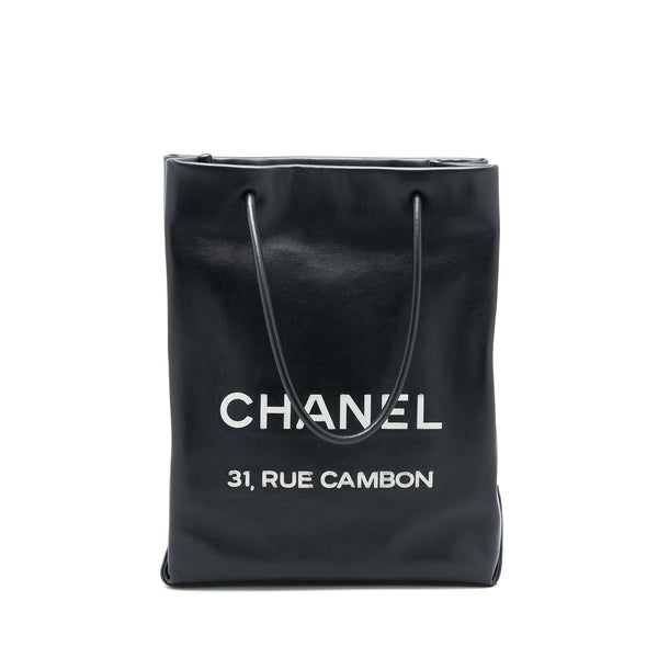 CHANEL VINTAGE CAMBON TOTE BAG CALFSKIN BLACK SHW