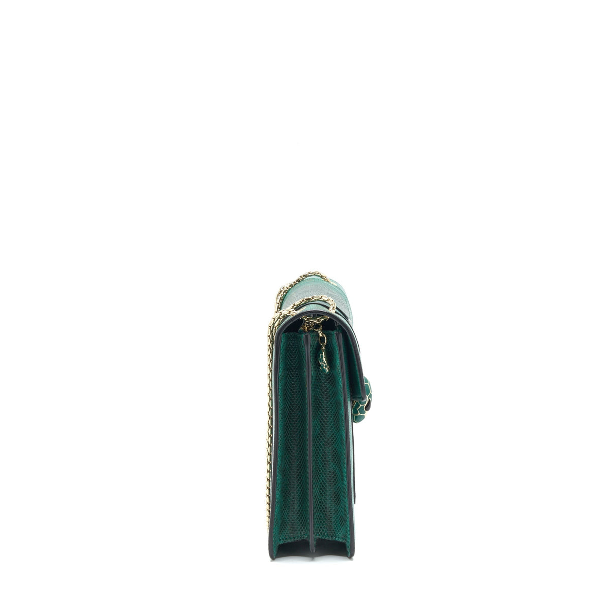 BVLGARI SERPENTI FOREVER SHOULDER BAG FOREST EMERALD GREEN SHINY KARUNG SKIN