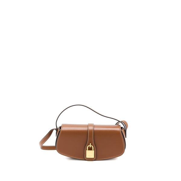 CELINE CLUTCH ON STRAP CALFSKIN TAN GHW
