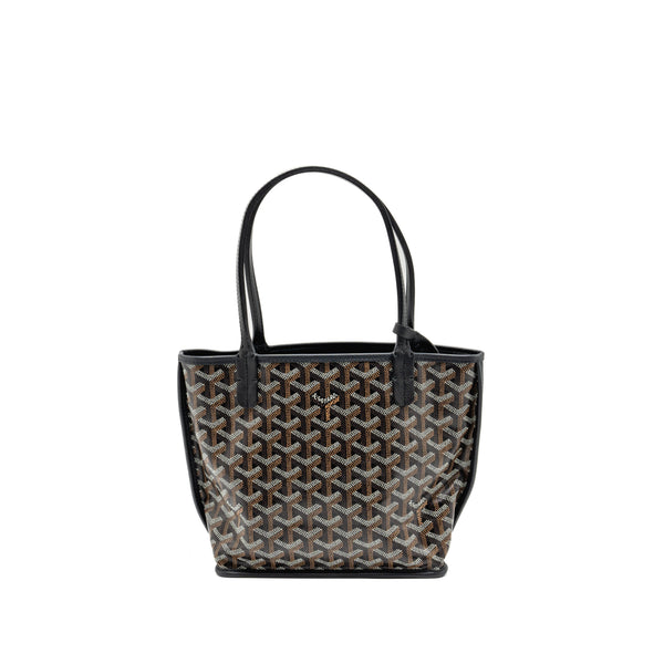 GOYARD MINI ANJOU TOTE GOYARDLINE CANVAS/LEATHER BLACK SHW