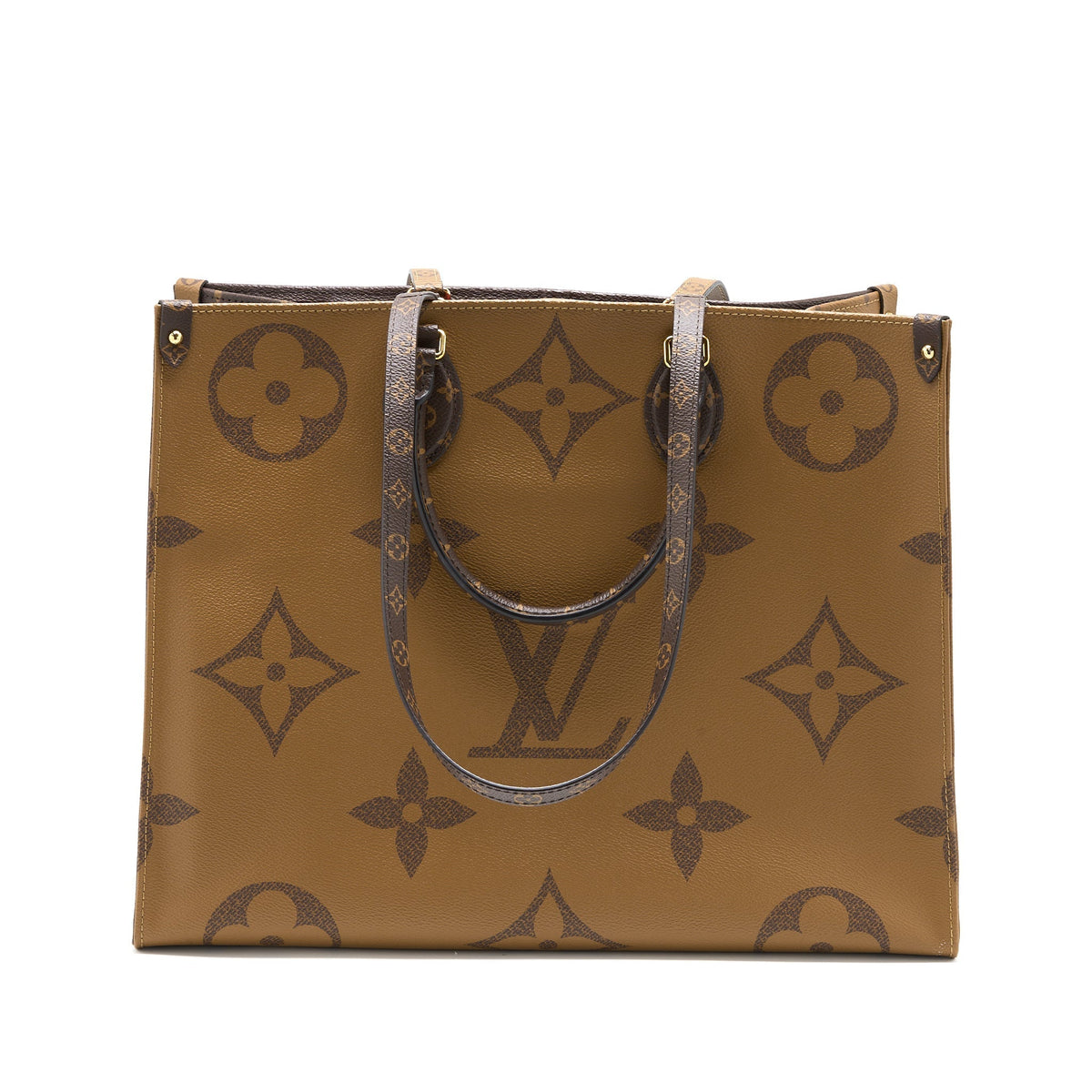 LOUIS VUITTON ON THE GO GM MONOGRAM REVERSE CANVAS GHW
