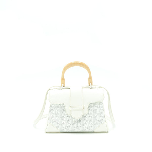 GOYARD SAIGON MINI GOYARDINE CANVAS WHITE SHW