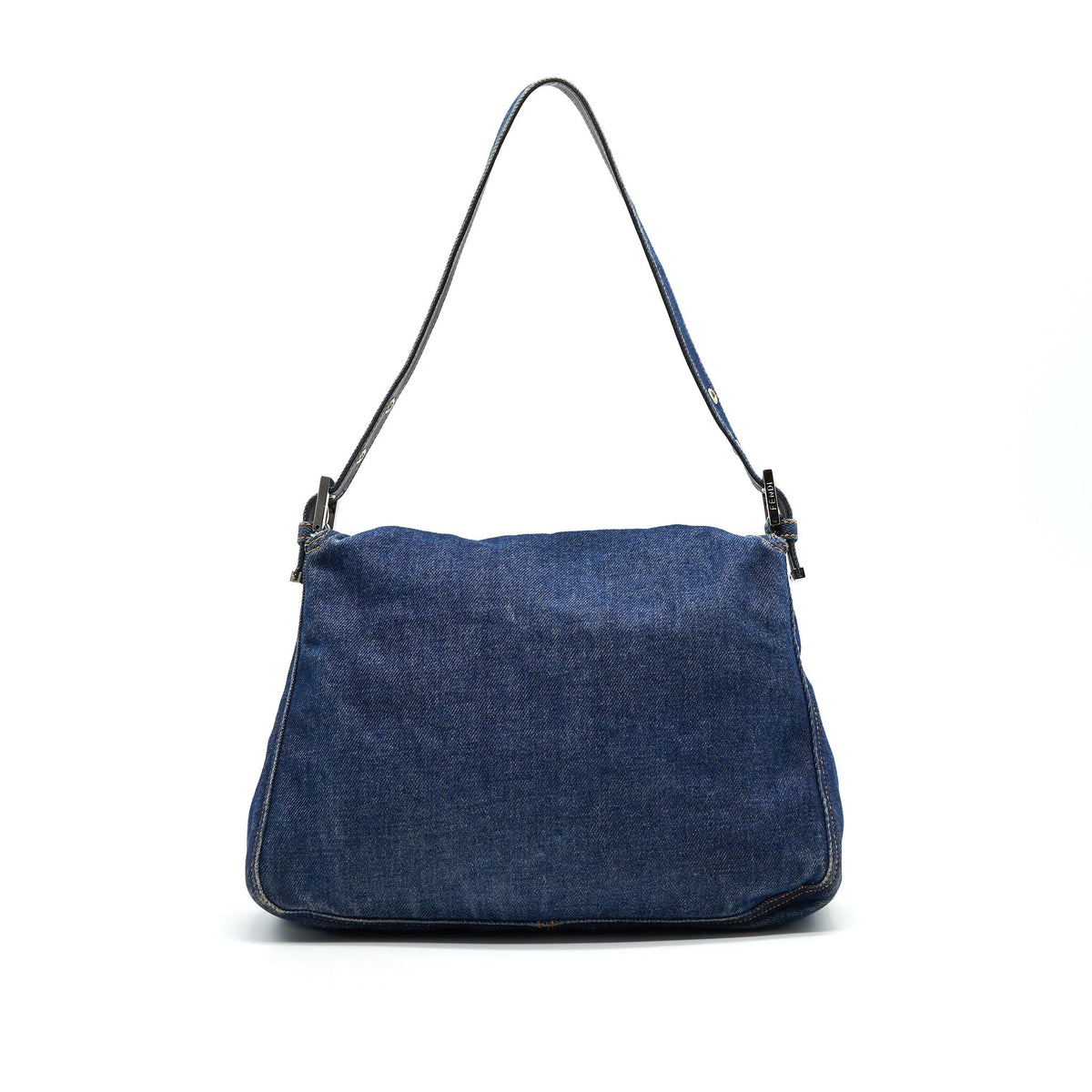 FENDI VINTAGE DENIM MAMMA BAGUETTE SHOULDER BAG