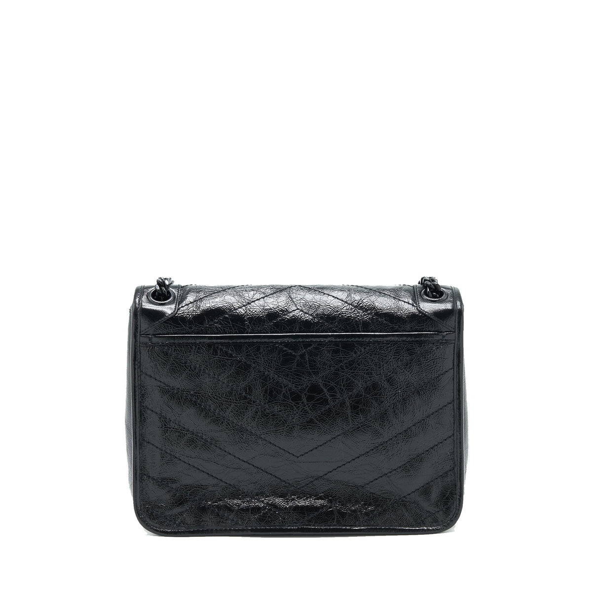 SAINT LAURENT MEDIUM NIKI BAG CRINKLED VINTAGE SO BLACK