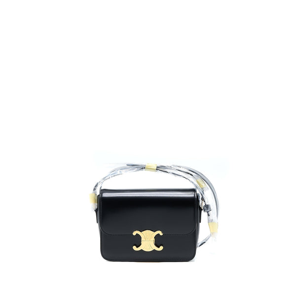 CELINE TEEN TRIOMPHE SHOULDER BAG CALFSKIN BLACK GHW