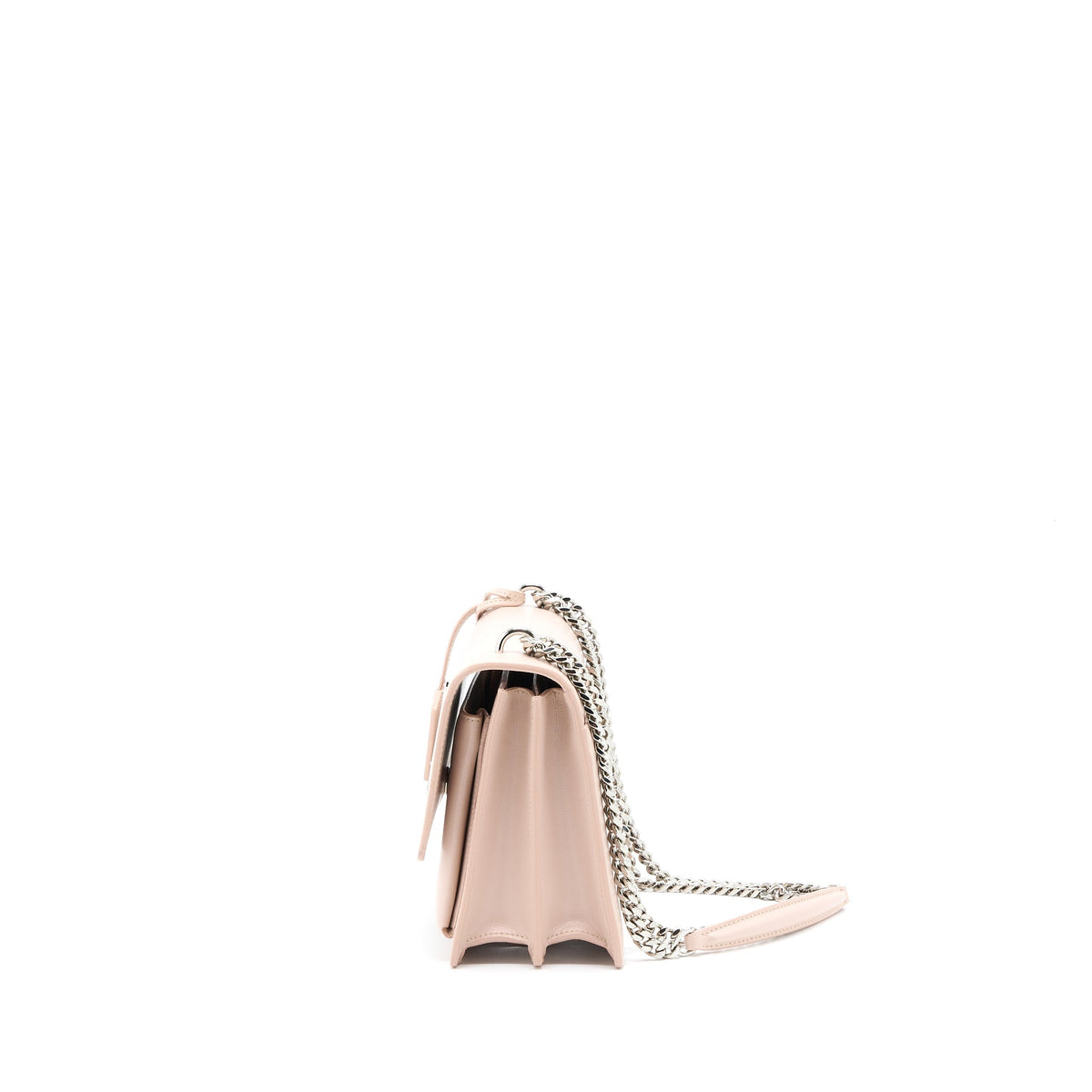 SAINT LAURENT MEDIUM SUNSET CHAIN BAG CALFSKIN LIGHT PINK SHW