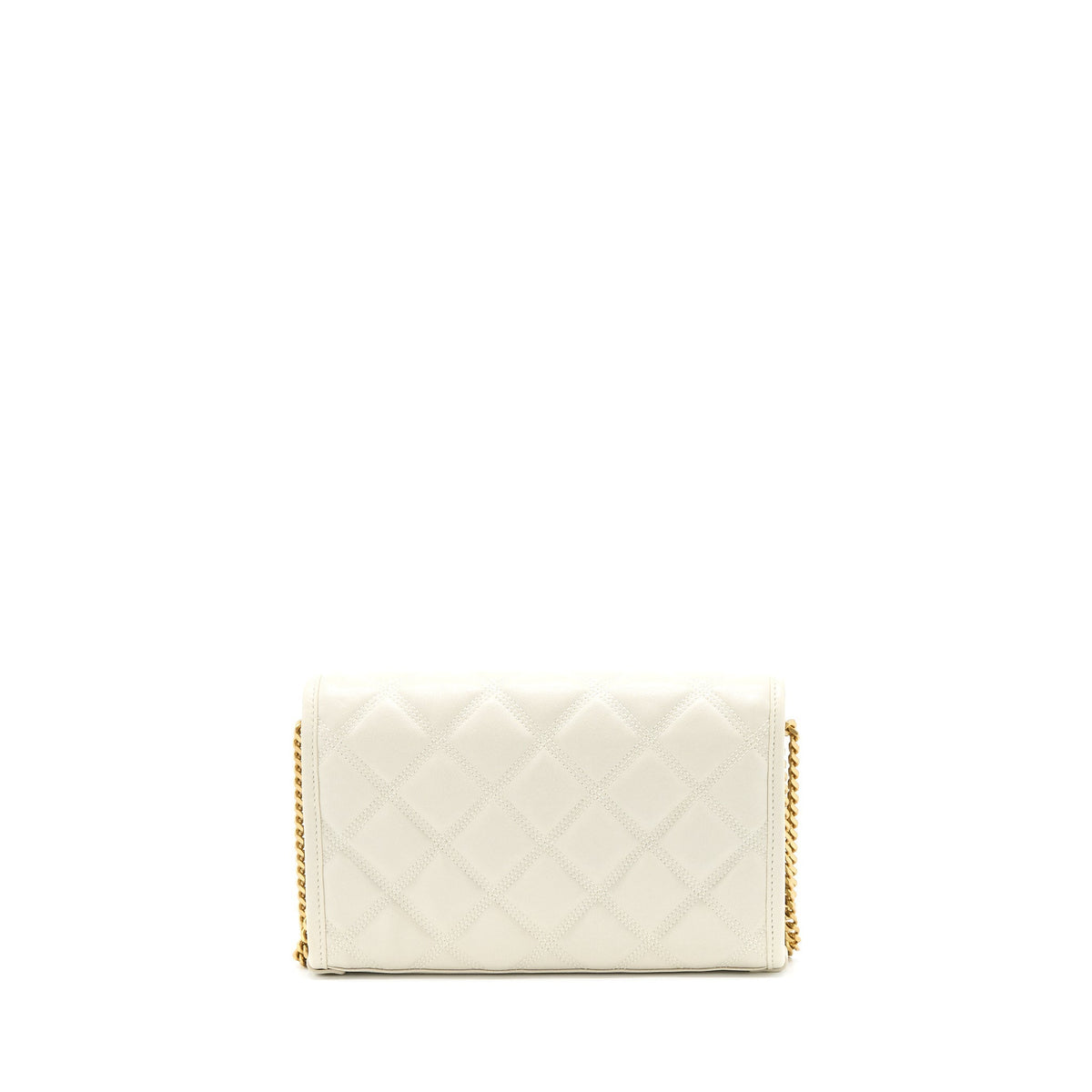 SAINT LAURENT BECKY QUILTED CHAIN BAG WHITE GHW