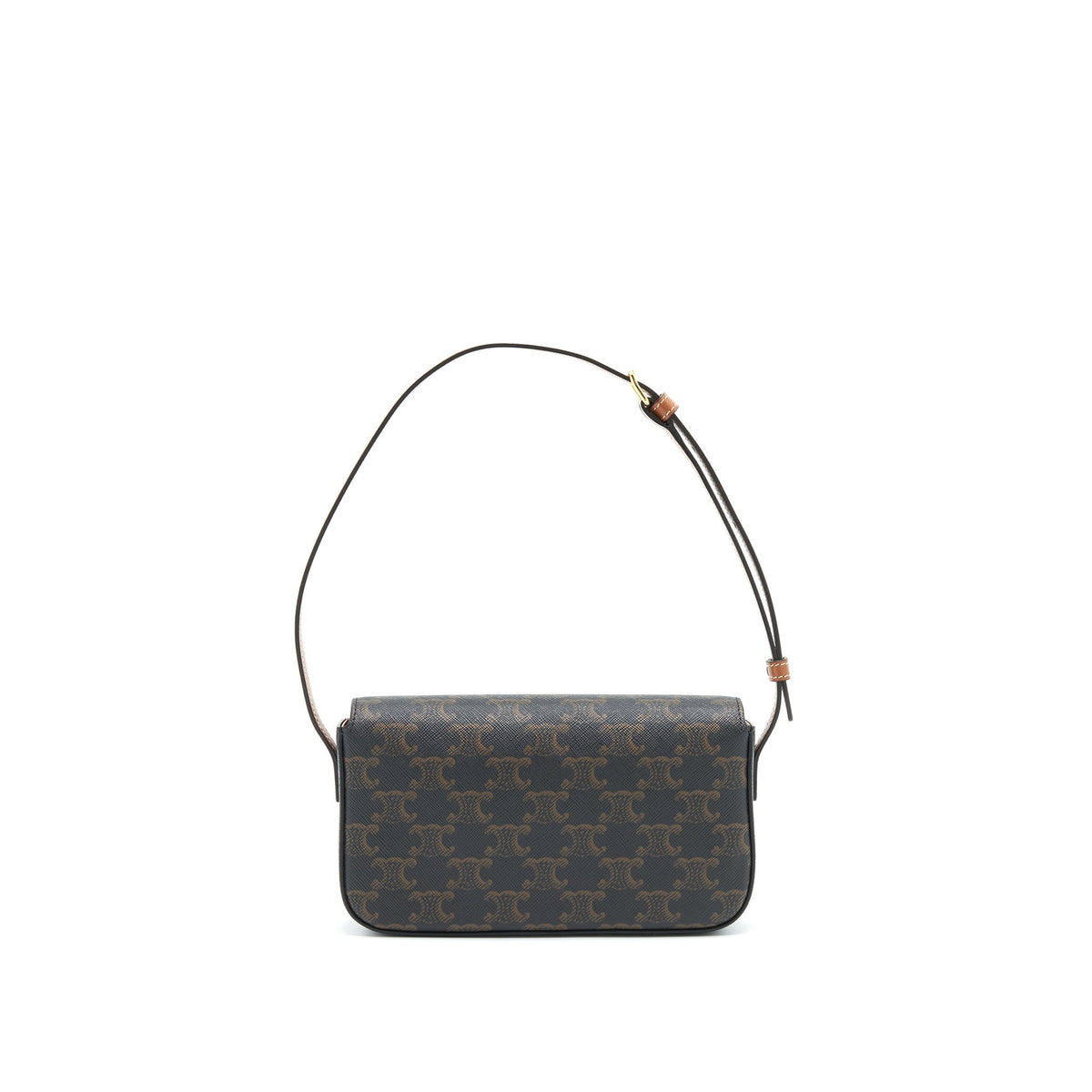 CELINE TRIOMPHE SHOULDER BAG IN TRIOMPHE CANVAS AND CALFSKIN