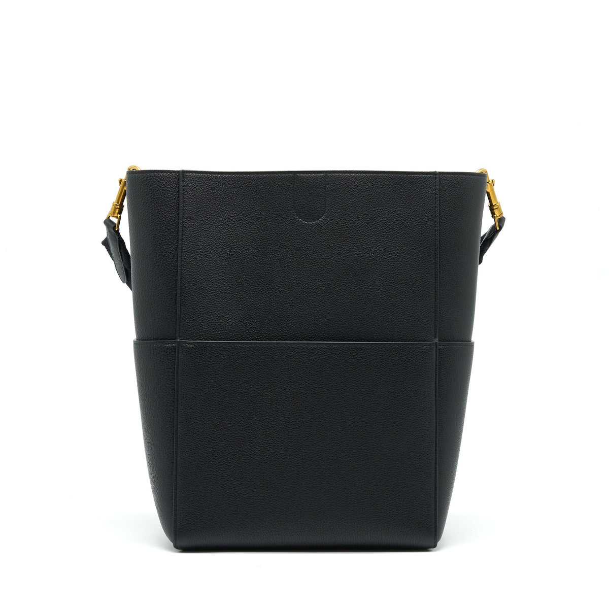 CELINE SANGLE BUCKET BAG BLACK WITH GHW