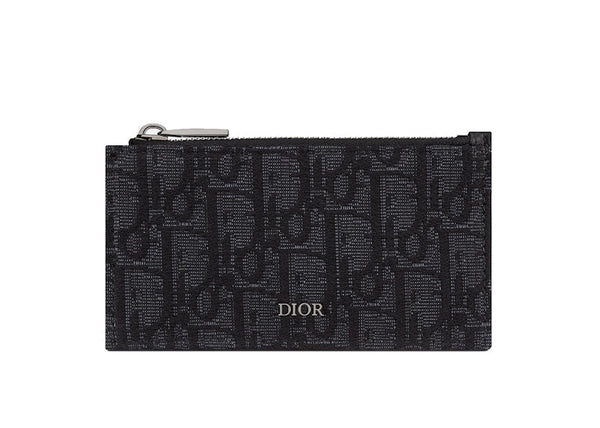 Zipped Card Holder Oblique Jacquard Black