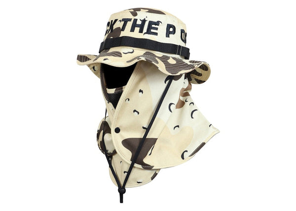 FTP Spell Out Face Mask Boonie Hat Desert Camo