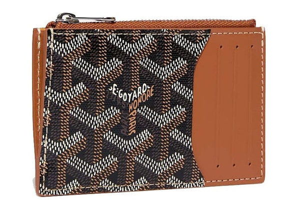 Bourbon Zipped Card Holder Black/Tan