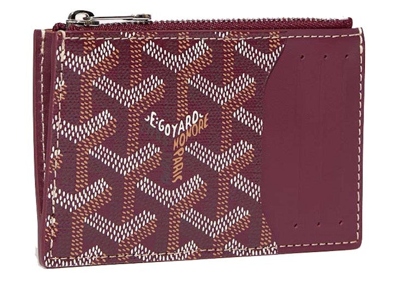 Bourbon Zipped Card Holder Burgundy