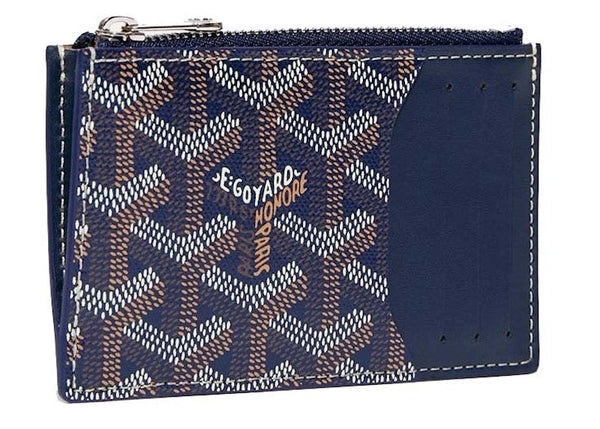 Bourbon Zipped Card Holder Navy Blue