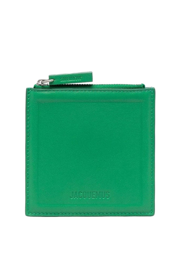 Le Carre Zip Up Purse Forest Green