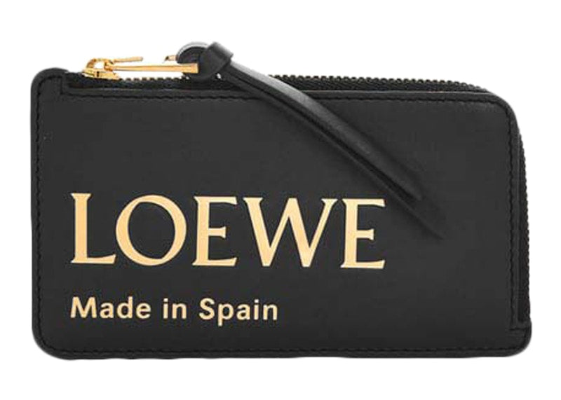 Embossed Loewe Coin Cardholder Shiny Nappa Calfskin Black