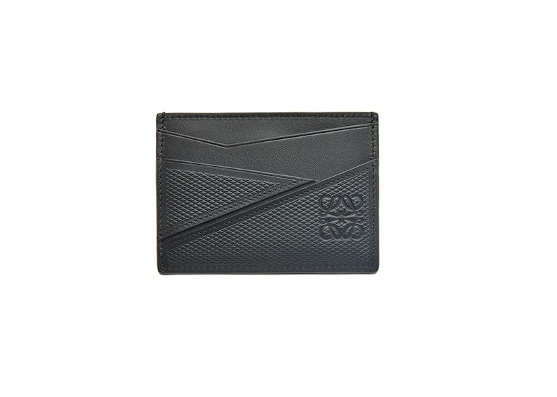 Puzzle Plain Cardholder In Diamond Calfskin Black