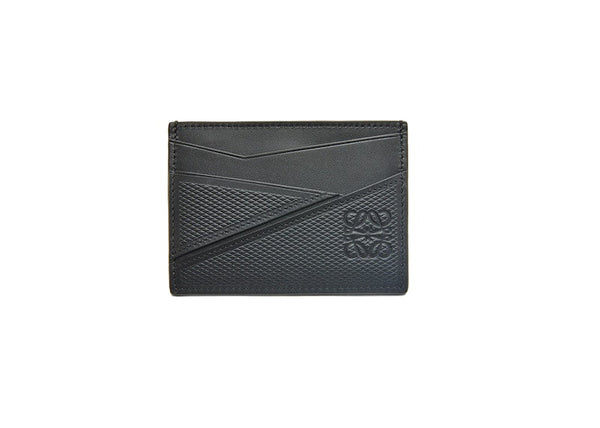 Puzzle Plain Cardholder In Diamond Calfskin Black