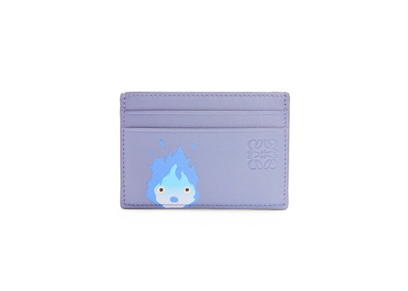 x Howls Calcifer Plain Cardholder Classic Calfskin Blueberry