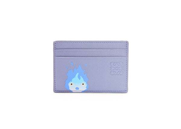 x Howls Calcifer Plain Cardholder Classic Calfskin Blueberry
