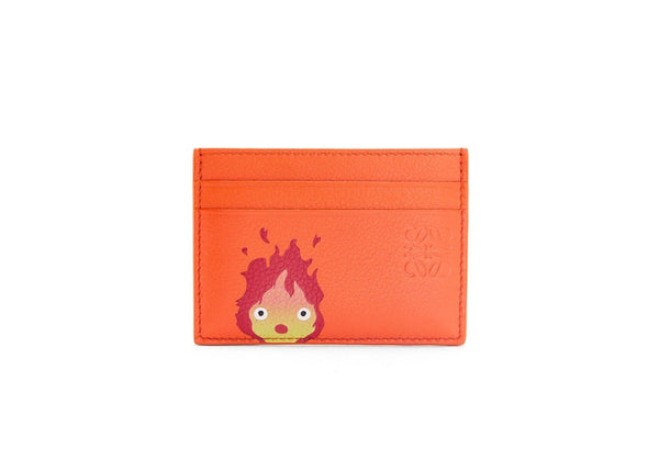 x Howls Calcifer Plain Cardholder In Classic Calfskin Orange