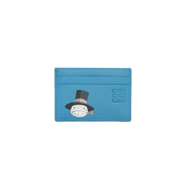 x Howls Turnip Head Plain Cardholder In Classic Calfskin Sea Blue