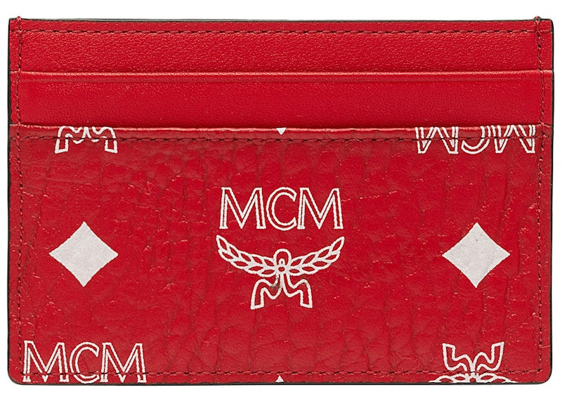 Card Case White Visetos Mini Viva Red