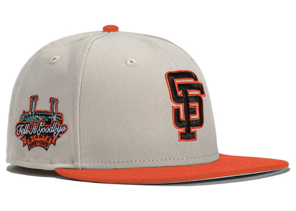 New Era x Hat Club Exclusive Stone Dome SF Giants Tell It Goodbye Patch 59Fifty Fitted Hat Stone