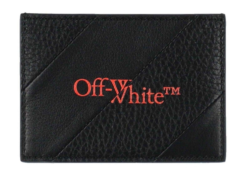 Diag Intarsia Card Case Black/Orange