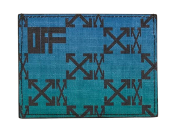 Monogram Allover Simple Card Case Blue