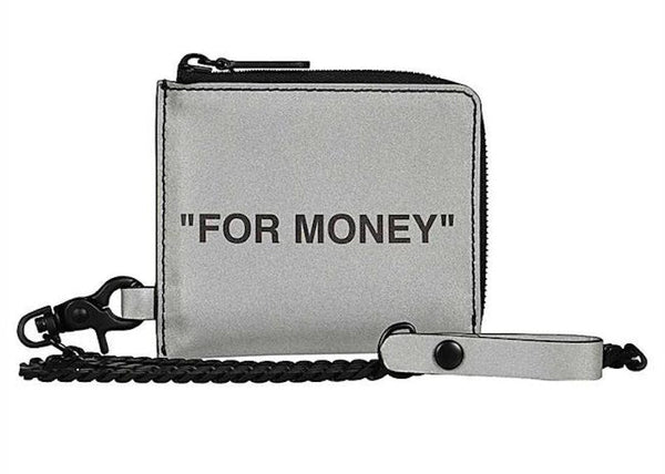 Zip Chain Card Case For Money (2 Card Slot) Silver