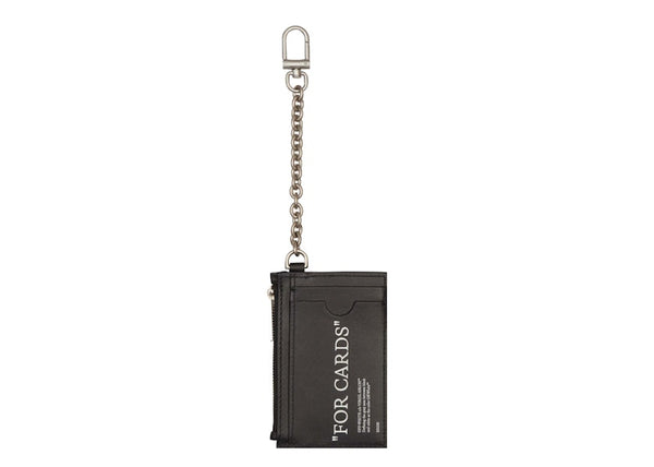 Quote Bookish Key Ring Card Case Black
